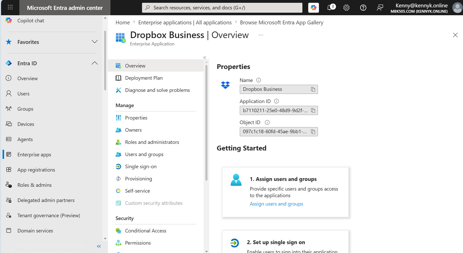 Dropbox Business Enterprise Application